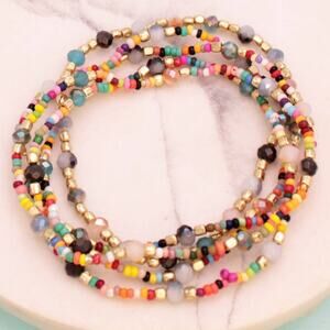Candy Bowl Multicolor Beaded Stretch Bracelet Set